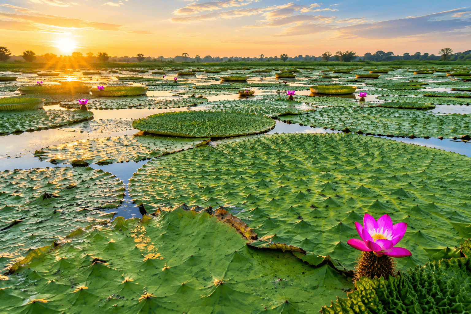 Lotus pond for makhana cultivation